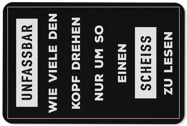 Zerbino 'Unfassbar - Kopf Drehen' Nero, 40x60 Cm, In Poliammide Con Base Antiscivolo, Lavabile