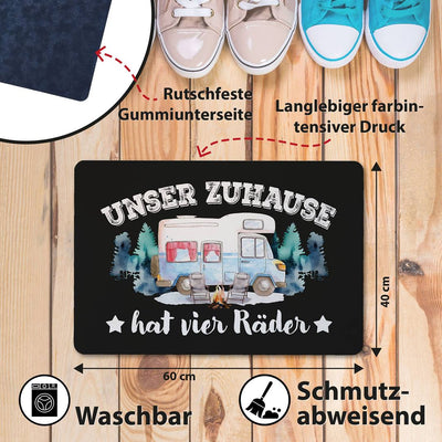 Fußmatte - Unser Zuhause hat vier Räder (Wohnmobil)