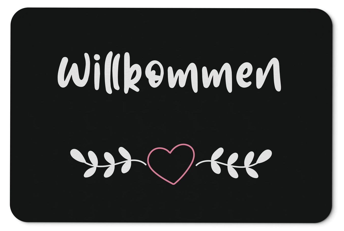 Bild: Fußmatte - Willkommen mit Herz im Mistelzweig Geschenkidee