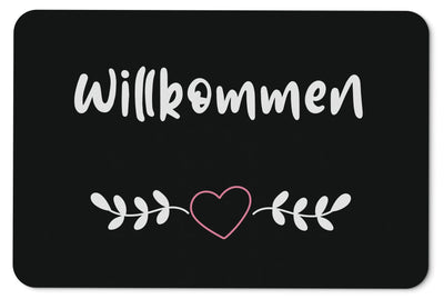 Bild: Fußmatte - Willkommen mit Herz im Mistelzweig Geschenkidee