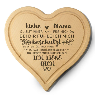 Schneidebrett - Liebe Mama Ich liebe Dich - Herzform