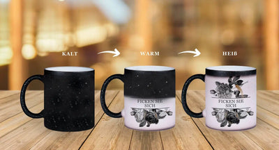 Bild: Glitzer-Zaubertasse - Ficken Sie sich - Black Rose Geschenkidee