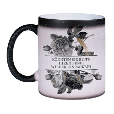 Bild: Glitzer-Zaubertasse - Könnten Sie bitte Ihren Penis wieder einpacken? - Black Rose Geschenkidee