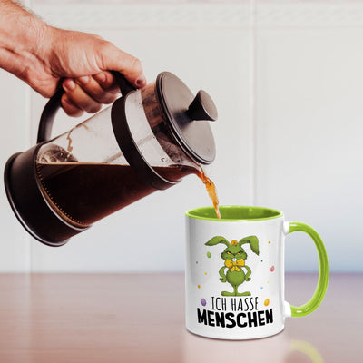 Tasse - Grinch Osterhase - Ich hasse Menschen