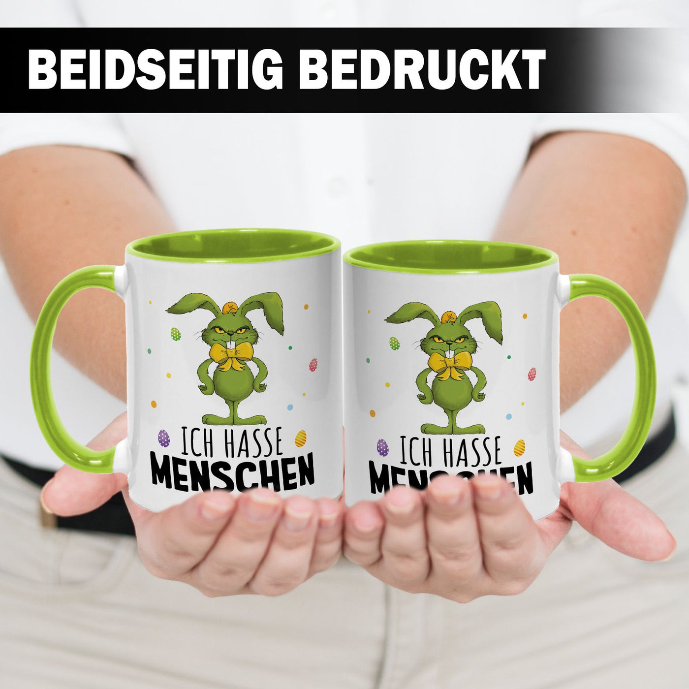 Tasse - Grinch Osterhase - Ich hasse Menschen