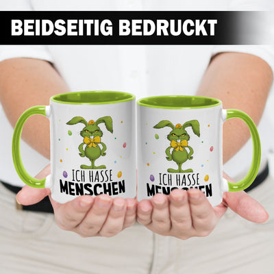 Tasse - Grinch Osterhase - Ich hasse Menschen