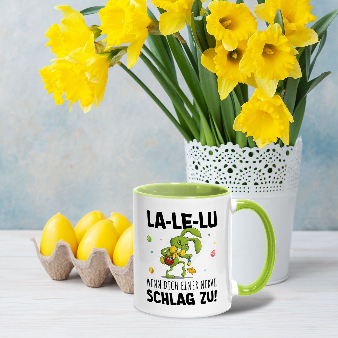Tasse - Grinch Osterhase - La-Le-Lu wenn dich einer nervt schlag zu!