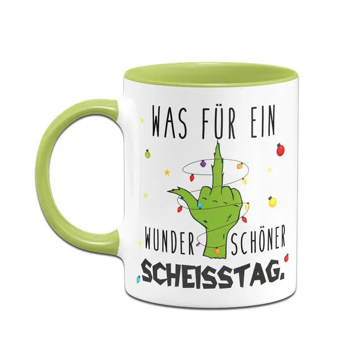Bild: Grinch Tasse - Was für ein wunderschöner Scheisstag. (Mittelfinger) Geschenkidee