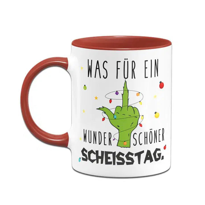Bild: Grinch Tasse - Was für ein wunderschöner Scheisstag. (Mittelfinger) Geschenkidee