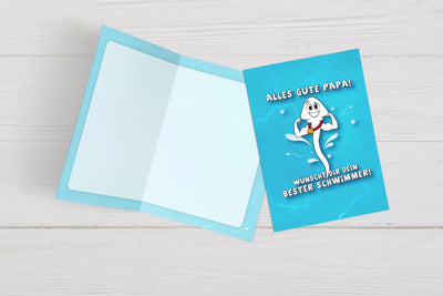 Bild: Grußkarte - Alles Gute Papa! Wünscht Dir dein bester Schwimmer! Geschenkidee