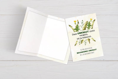 Bild: Grußkarte - Dass Unkraut nicht vergeht, ist ja bekannt. Geschenkidee