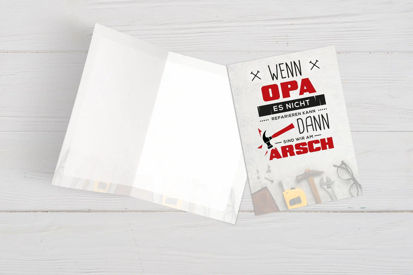 Bild: Grußkarte - Wenn Opa es nicht reparieren kann dann sind wir am Arsch Geschenkidee