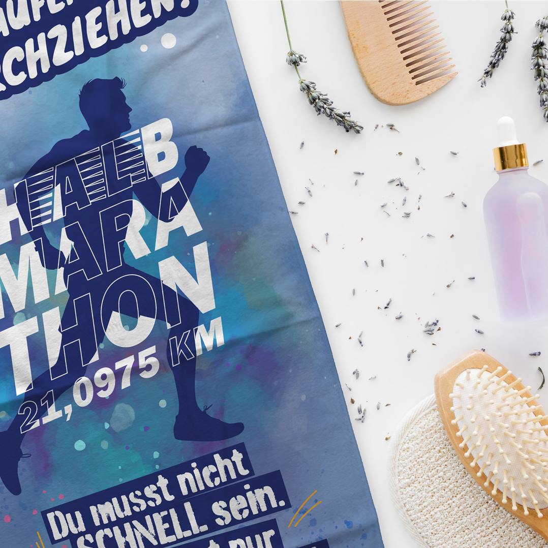 Halbmarathon (Motivation) - Handtuch & Strandtuch