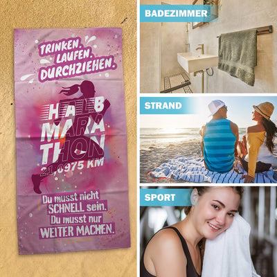 Halbmarathon (Motivation) - Handtuch & Strandtuch