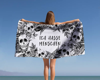 Ich hasse Menschen (Skull Statement) - Handtuch & Strandtuch