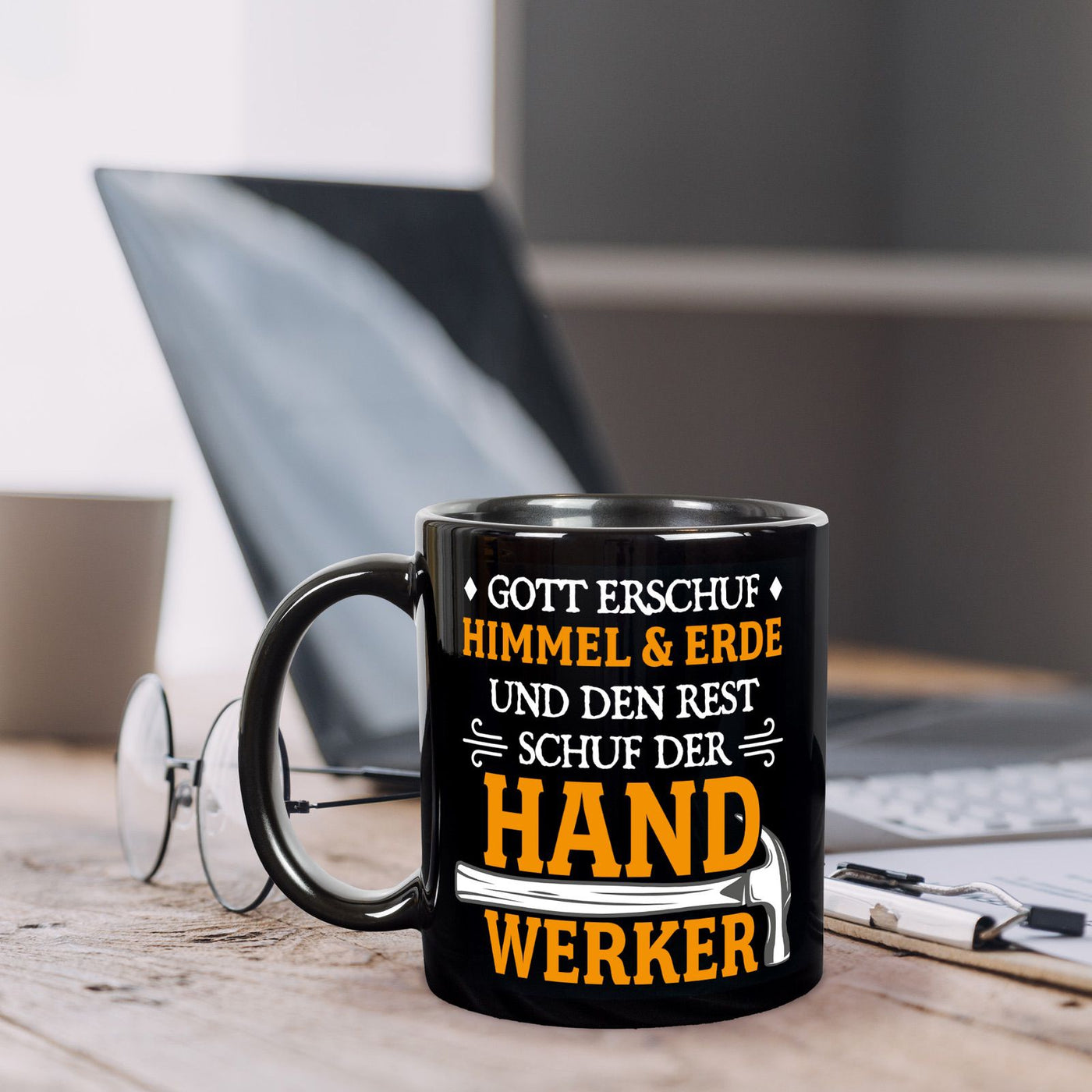 Tasse - Gott erschuf Himmel & Erde und den Rest schuf der Handwerker - BL
