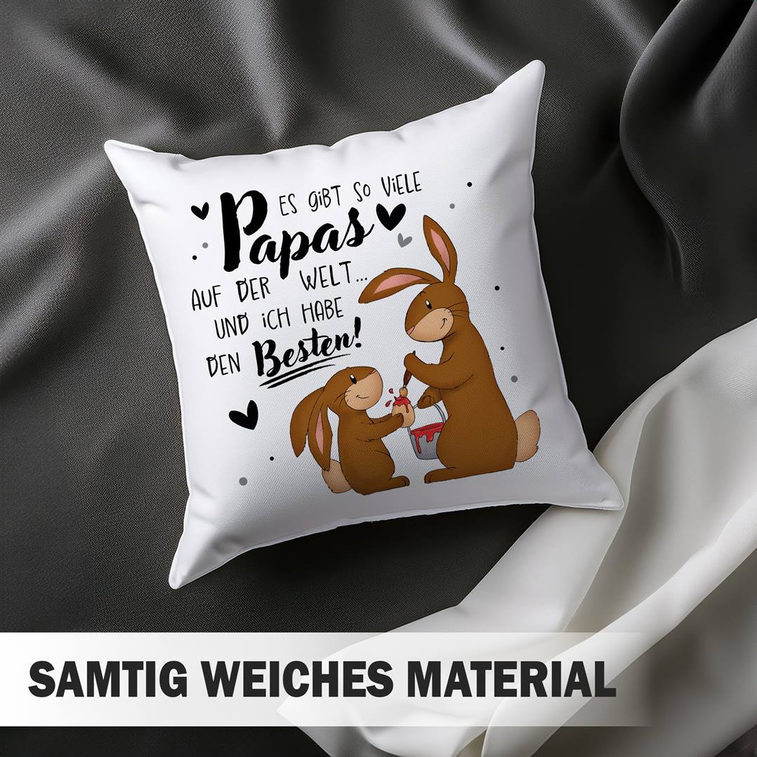 Hasen Kissen - Es gibt so viele Papas auf der Welt und ich habe den Besten!