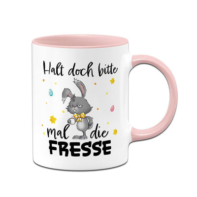Hasen Tasse - Halt doch bitte mal die Fresse  - Grummelhase