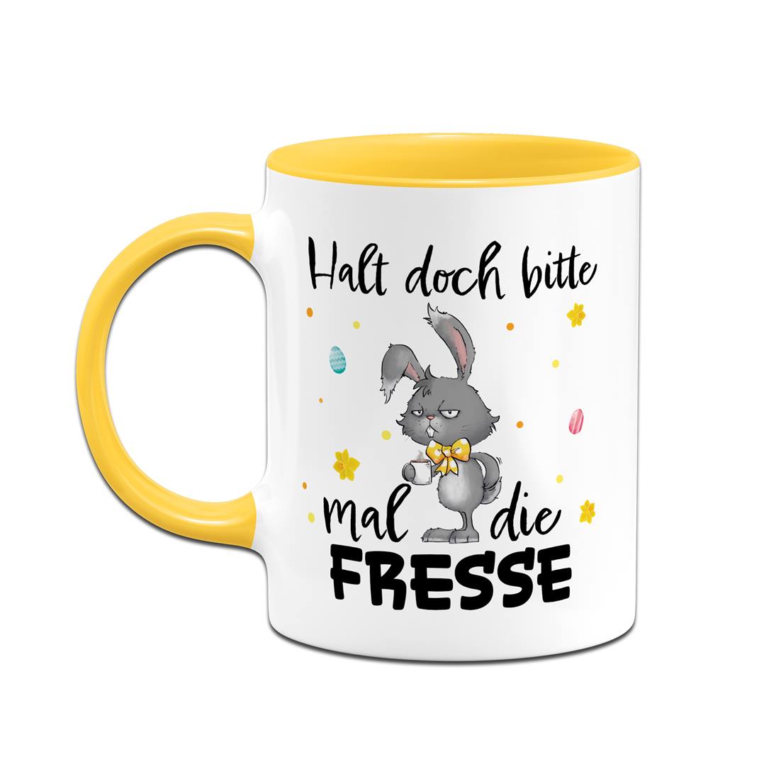 Hasen Tasse - Halt doch bitte mal die Fresse  - Grummelhase