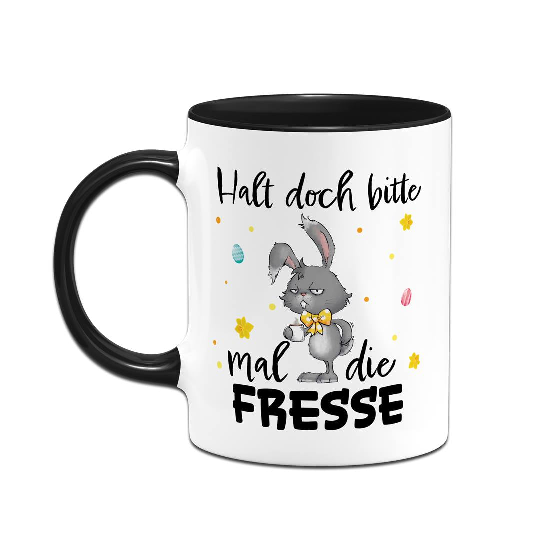 Hasen Tasse - Halt doch bitte mal die Fresse  - Grummelhase