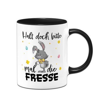 Hasen Tasse - Halt doch bitte mal die Fresse  - Grummelhase