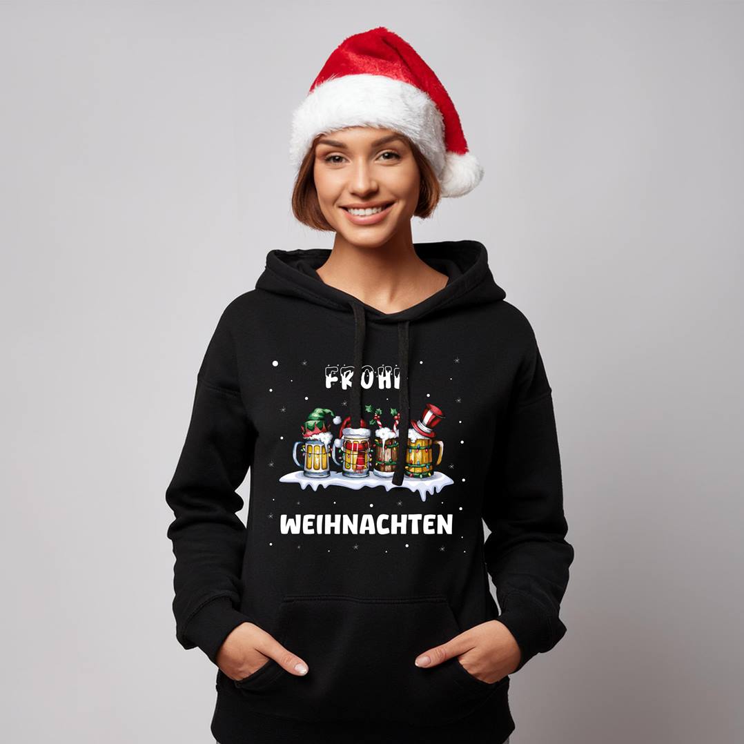 Hoodie - Frohe Weihnachten (Bierkrug)