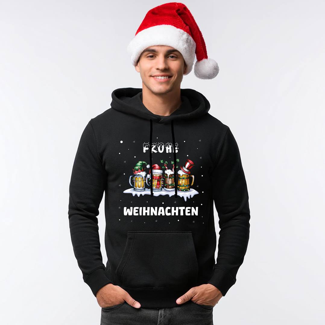 Hoodie - Frohe Weihnachten (Bierkrug)