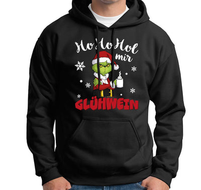 Hoodie - Grinch - Ho Ho Hol mir Glühwein