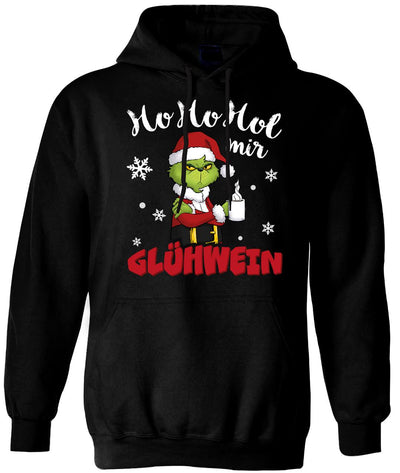Hoodie - Grinch - Ho Ho Hol mir Glühwein