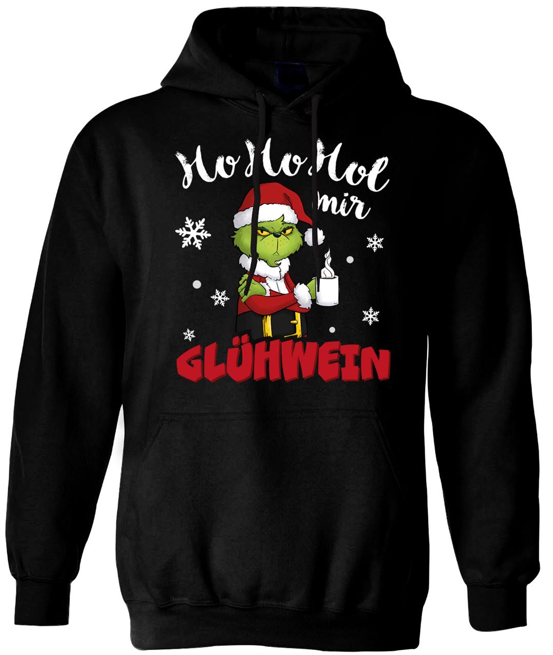 Hoodie - Grinch - Ho Ho Hol mir Glühwein