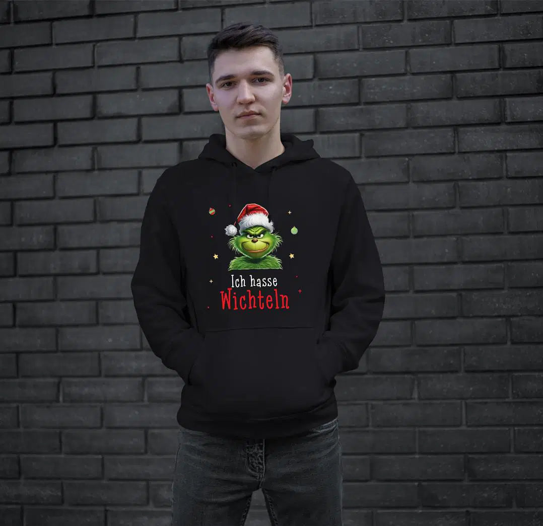 Bild: Hoodie - Grinch - Ich hasse Wichteln (CS) Geschenkidee