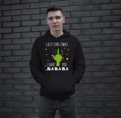 Bild: Hoodie - Grinch - Last Christmas I gave you ...bla bla bla (Mittelfinger) Geschenkidee