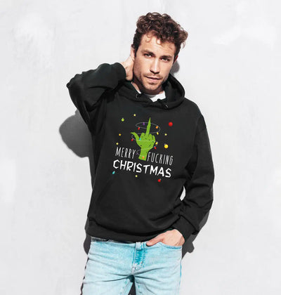 Bild: Hoodie - Grinch - Merry fucking Christmas (Mittelfinger) Geschenkidee