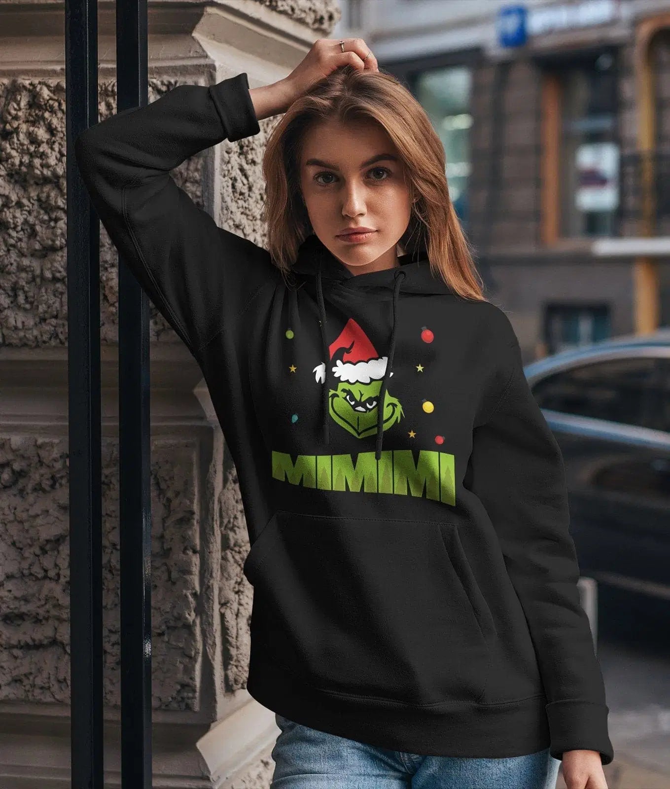 Bild: Hoodie - Grinch - Mimimi (Gesicht) Geschenkidee