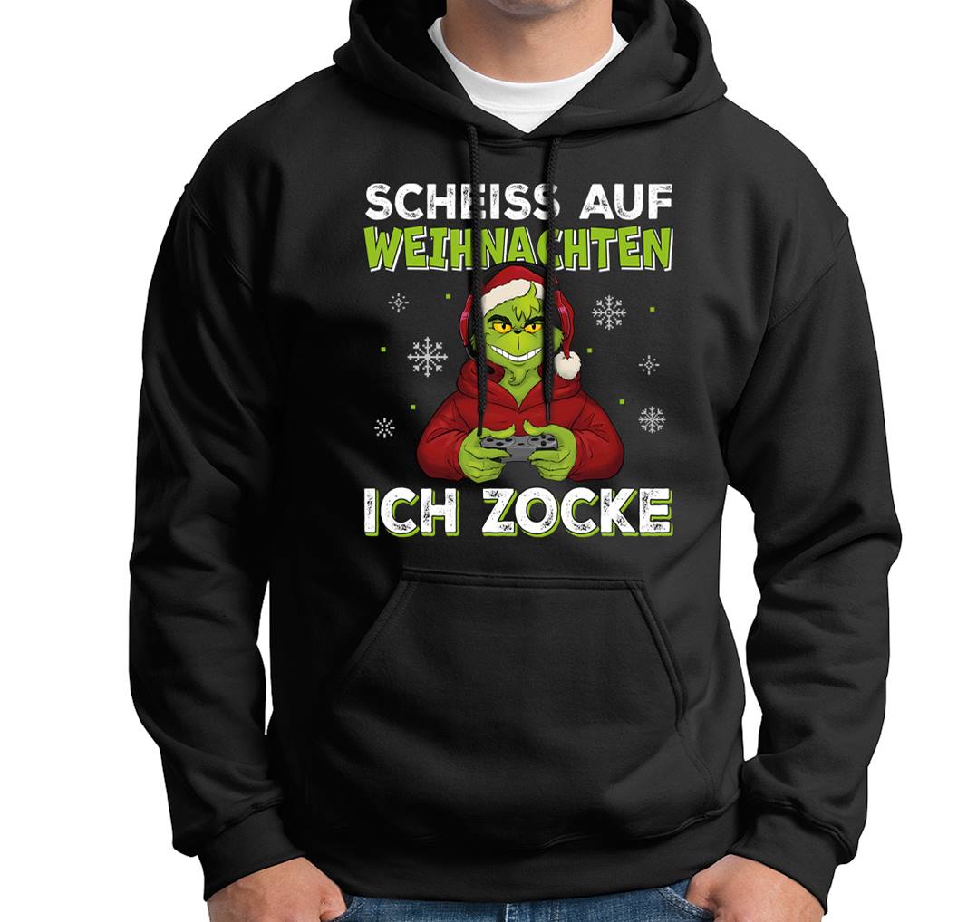 Hoodie - Grinch - Scheiß auf Weihnachten, ich zocke