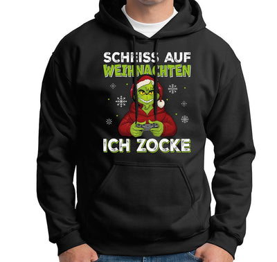 Hoodie - Grinch - Scheiß auf Weihnachten, ich zocke