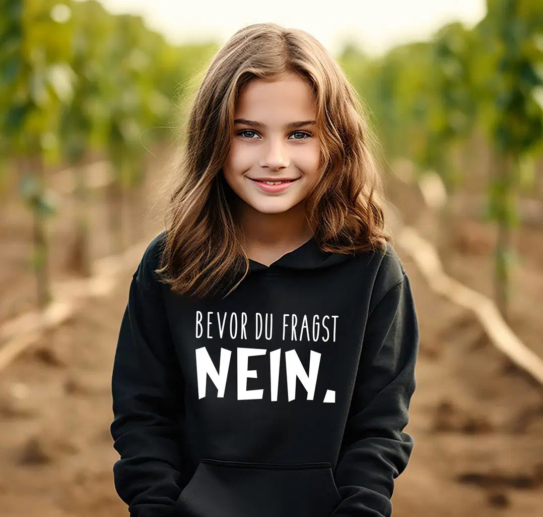 Bild: Hoodie Kinder - Bevor Du fragst Nein. Geschenkidee