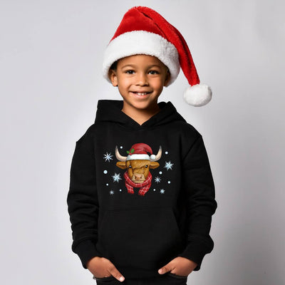 Hoodie Kinder - Schottisches Hochlandrind (Weihnachten)