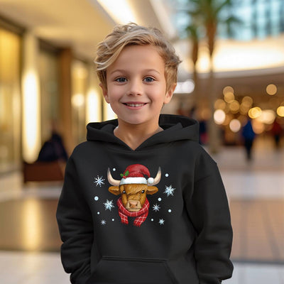 Hoodie Kinder - Schottisches Hochlandrind (Weihnachten)