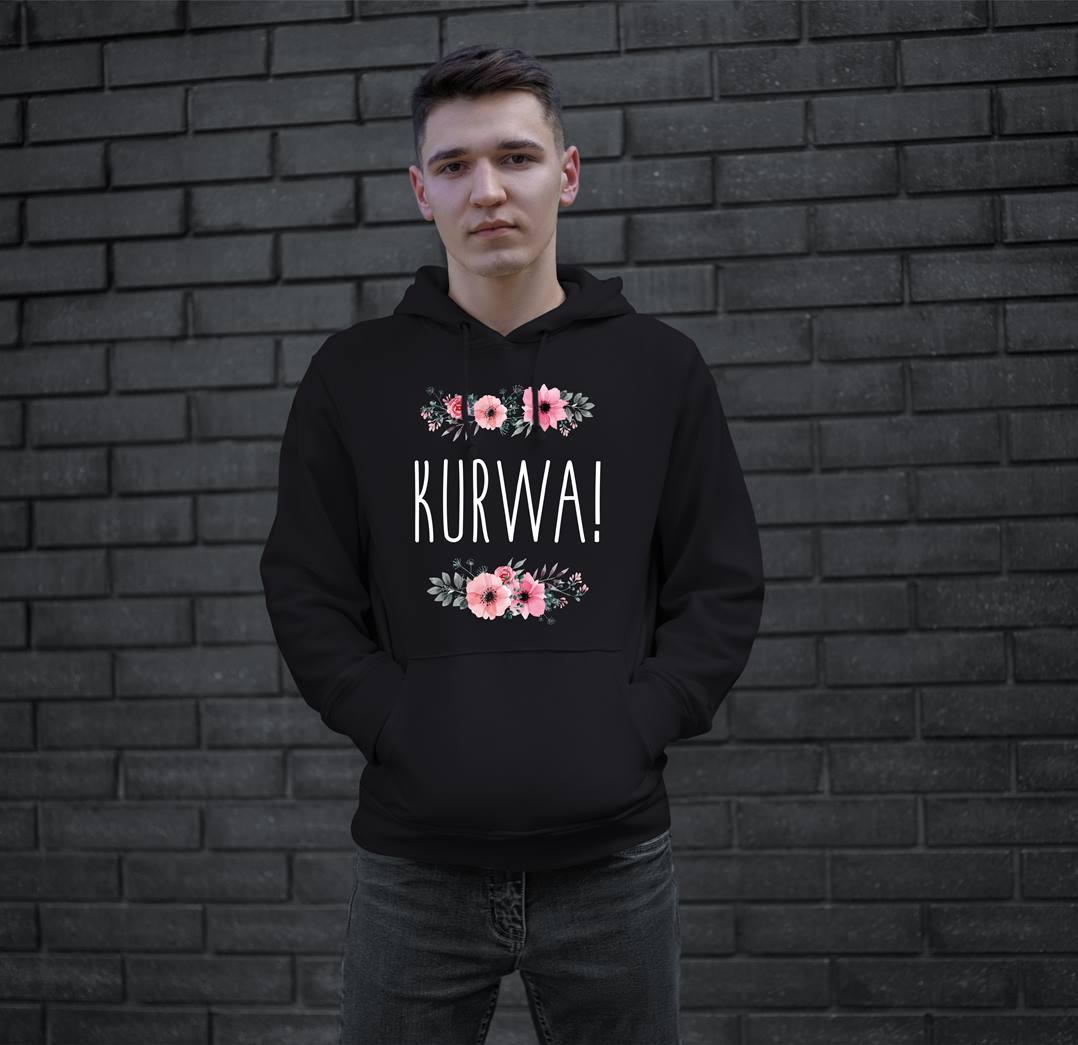 Hoodie - Kurwa! - blumig