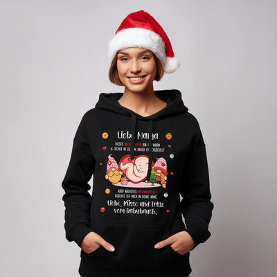Hoodie - Liebe Mama dieses Weihnachten bin ich noch in deinem Bauch