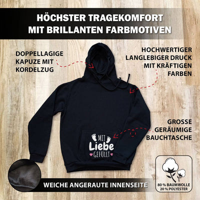Hoodie - Mit Liebe gefüllt (Schwangerschaft)