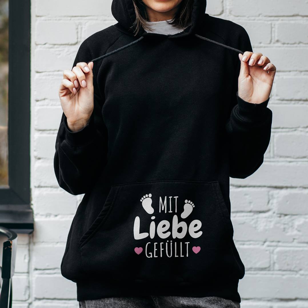 Hoodie - Mit Liebe gefüllt (Schwangerschaft)