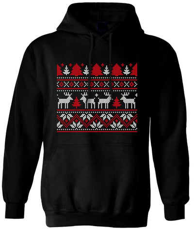 Bild: Hoodie - Rentier & Tannenbaum (Strick-Optik) Geschenkidee