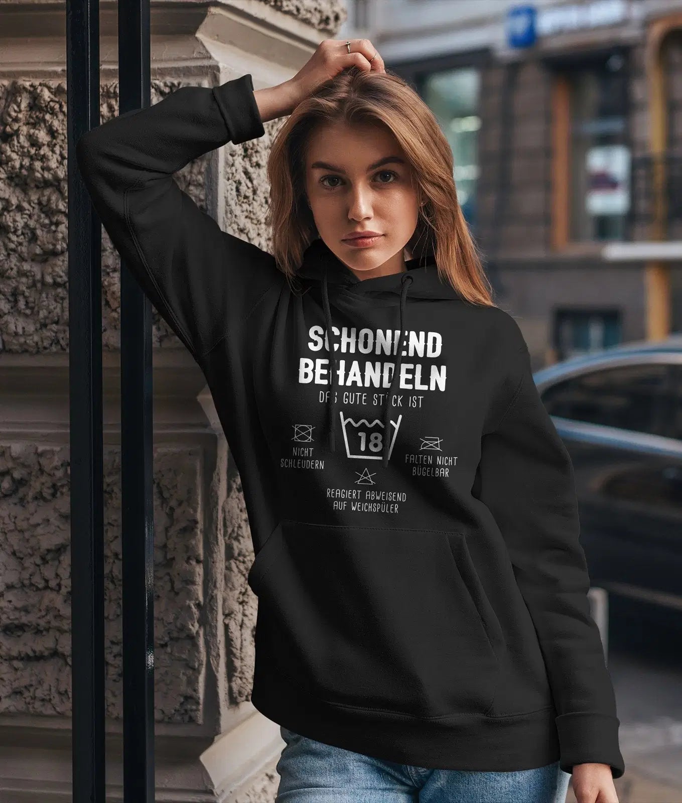 Bild: Hoodie - Schonend behandeln Das gute Stück ist 18 Geschenkidee