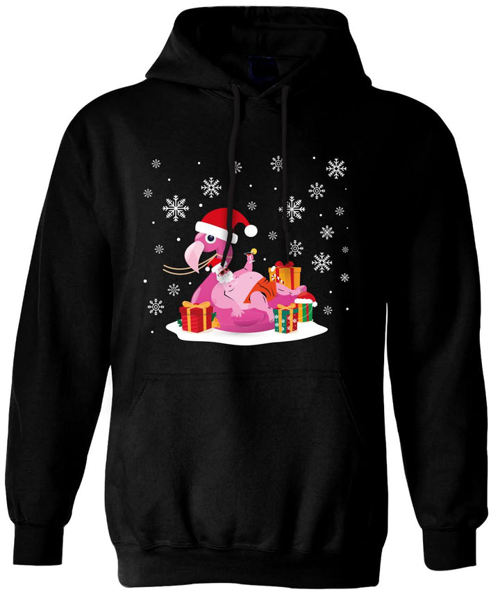 Hoodie Weihnachtsmann im Flamingo-Schwimmring
