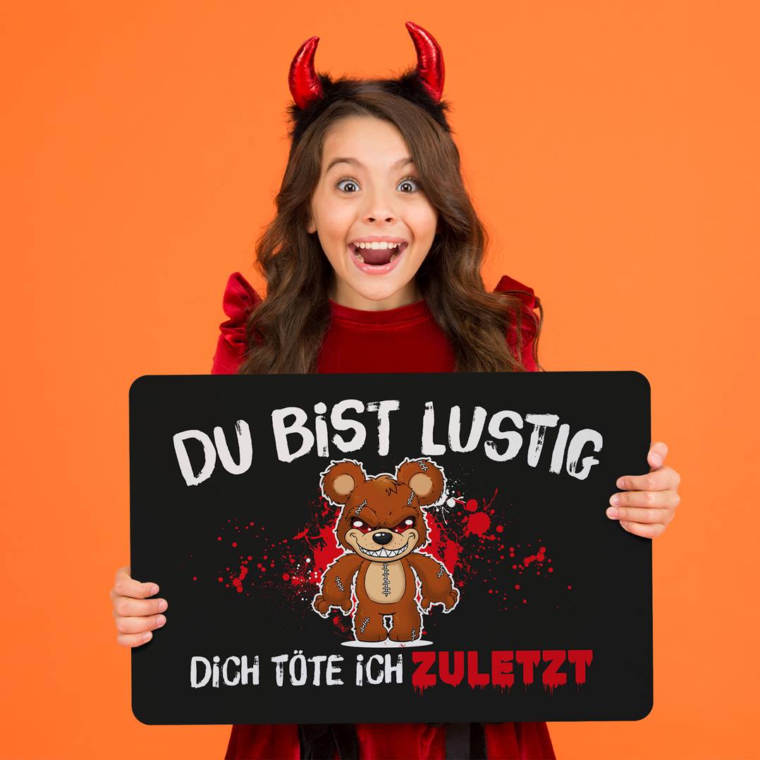 Horrorteddy Fußmatte - Du bist lustig, Dich töte ich zuletzt!