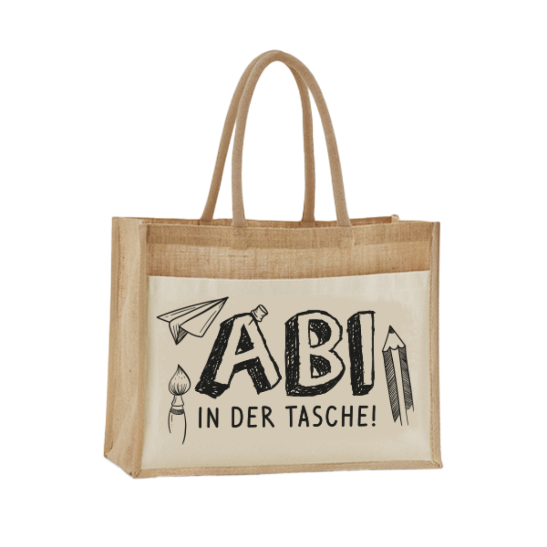 Jutetasche - Abi in der Tasche