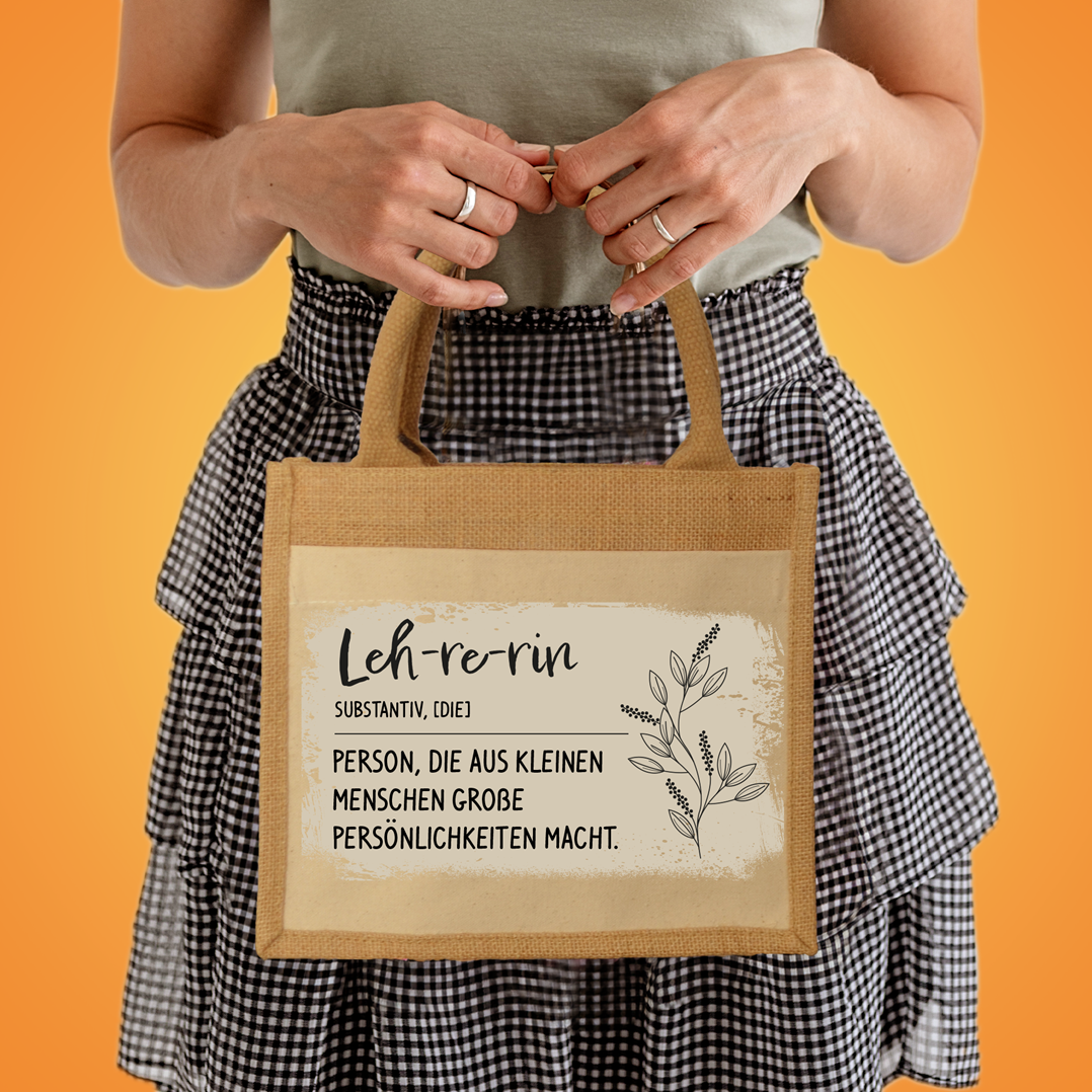 Jutetasche - Definition Lehrerin