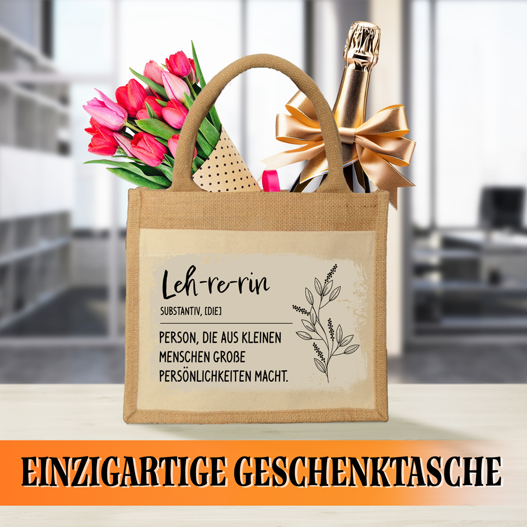 Jutetasche - Definition Lehrerin